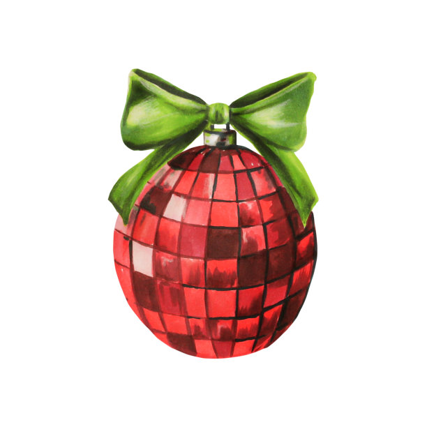 水彩的圣诞球图片下载