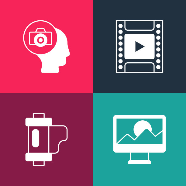 设置流行艺术照片修饰相机胶卷卷图片下载