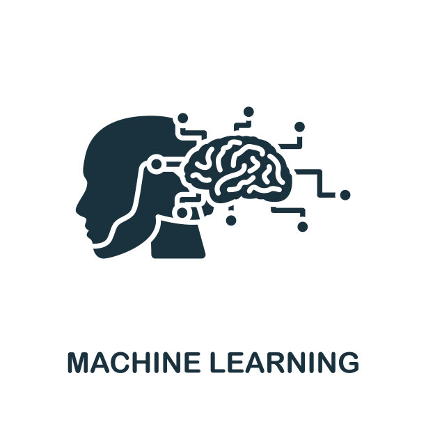 机器学习图标单色简单行数据图片下载