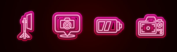 设置线工作室灯泡在软盒照片图片下载