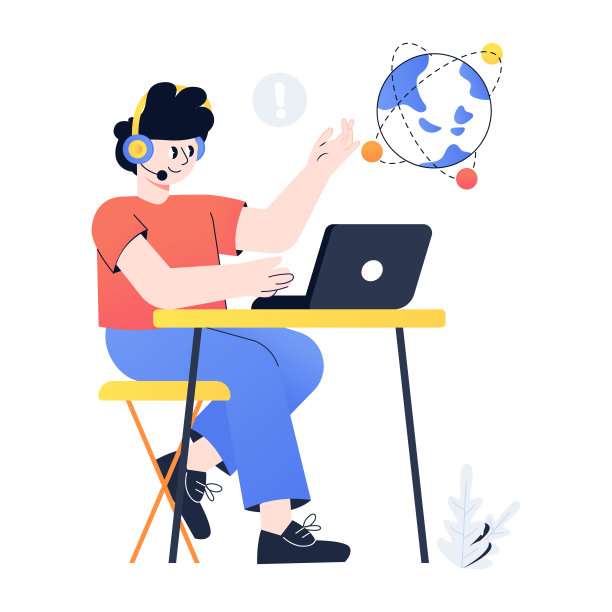 客户协助平面说明性向量图片下载