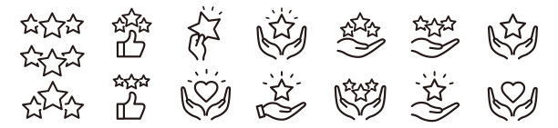 星评级评论星在手矢量线图标图片下载