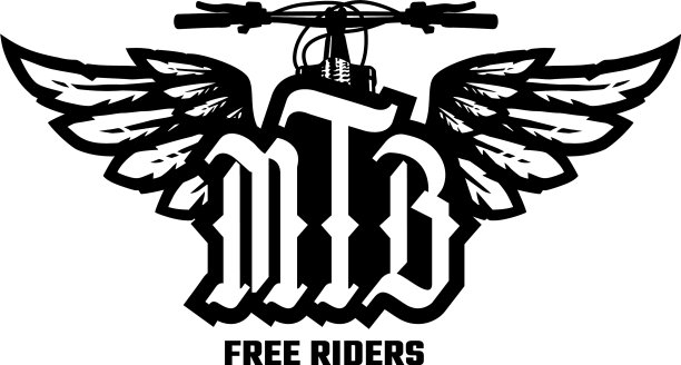 MTB标志方向盘和翅膀图片下载
