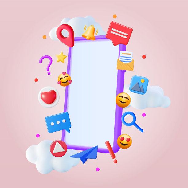 3D社交媒体概念被孤立。图片下载