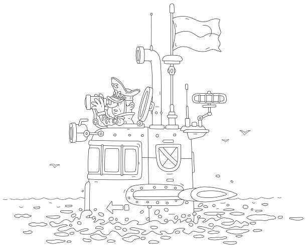 潜艇舱室里拿着望远镜的船长图片下载