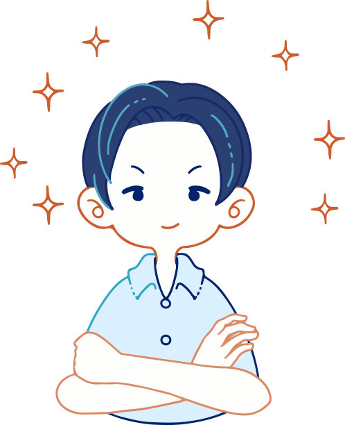 一个人自信地交叉双臂的插图图片下载