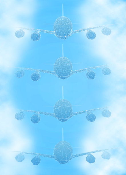 三角形分段的飞机向量集。图片下载