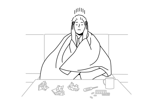 不健康的人患感冒图片下载