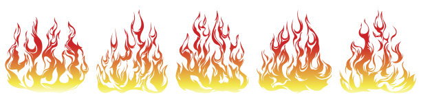 火焰孤立在白色背景上。部落纹身设计。图片下载
