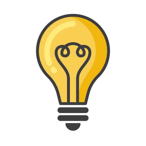 灯泡颜色图标。思想的象征。图片下载