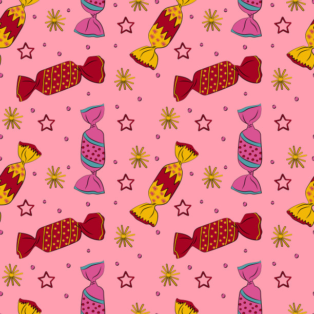 一组无缝的背景，有棒棒糖和图片下载