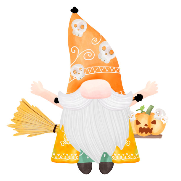 可爱的数字绘画水彩小矮人元素。图片下载