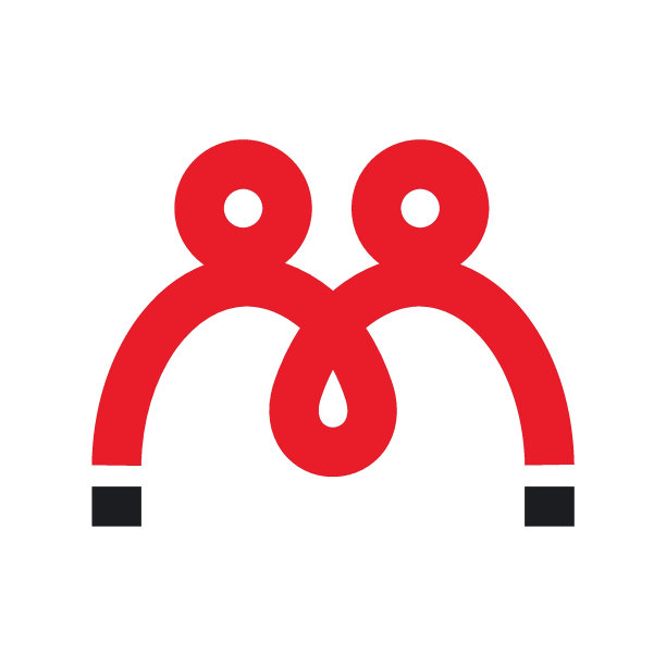 M字母人握手图标矢量插图概念设计图片下载