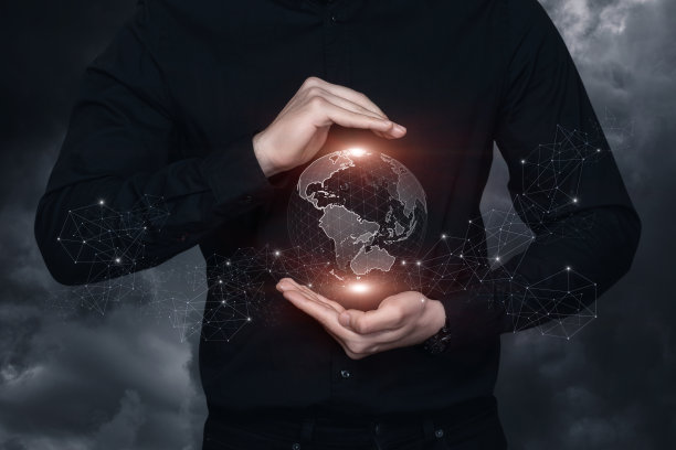 保护地球和网络安全的理念。图片下载