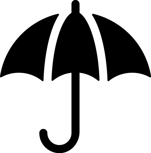 雨伞黑色字形UI图标图片下载