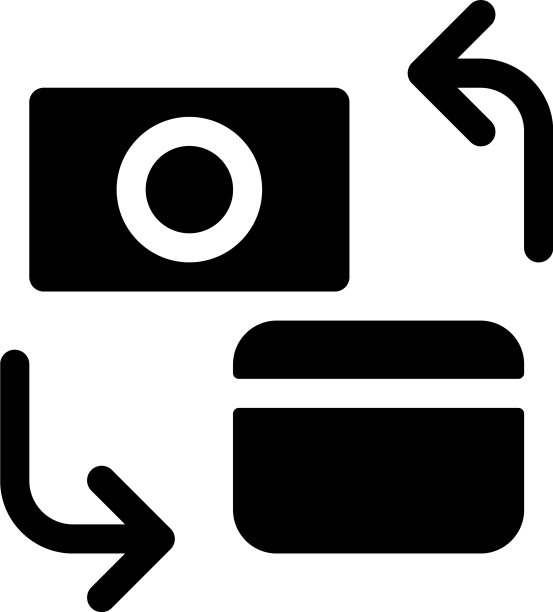 不同银行账户转账黑色字形UI图片下载