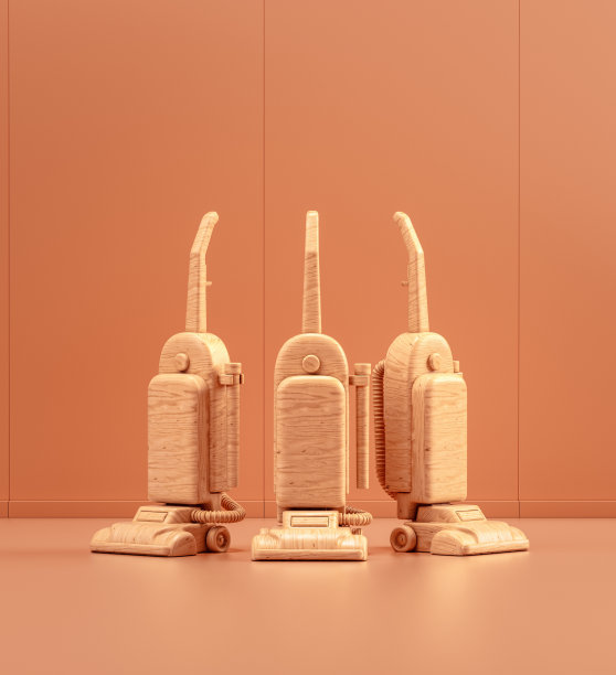 单色室内木质吸尘器，3d效果图图片下载