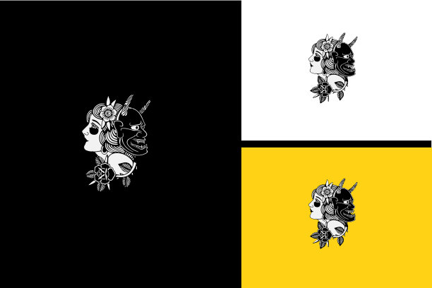 黑与白的首领女人和首领魔鬼图片下载