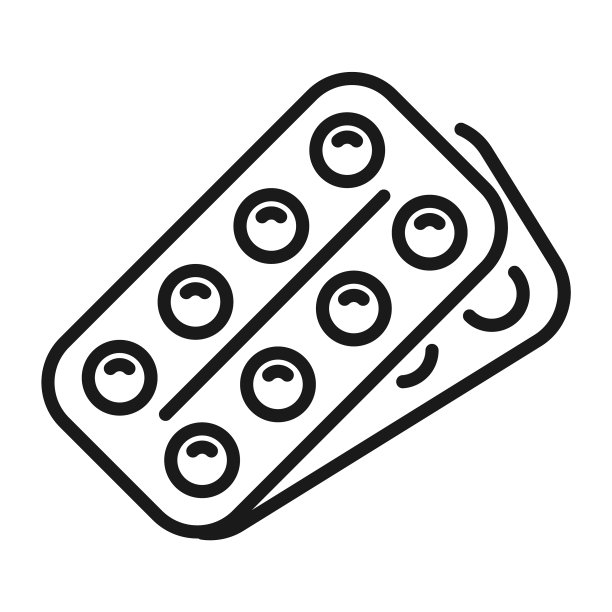 药盒图标，包装药品线条图片下载