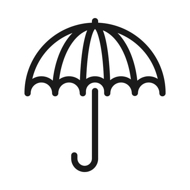 打开的雨伞轮廓图标保险概念图片下载