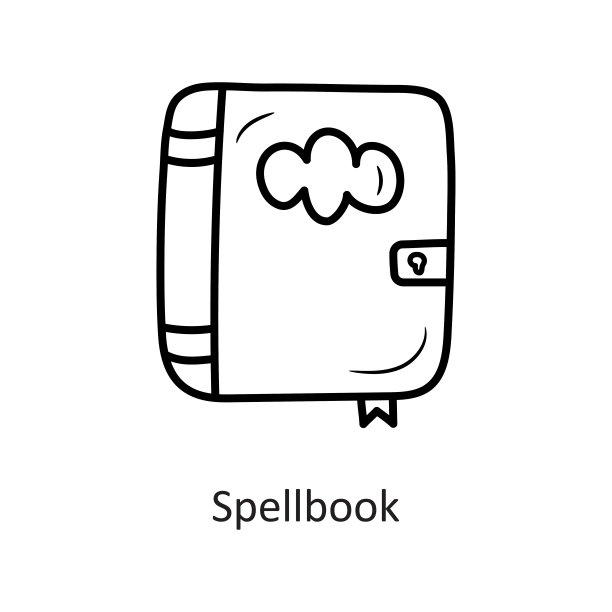 拼书矢量轮廓图标设计插图。万圣节符号在白色背景EPS 10文件图片下载