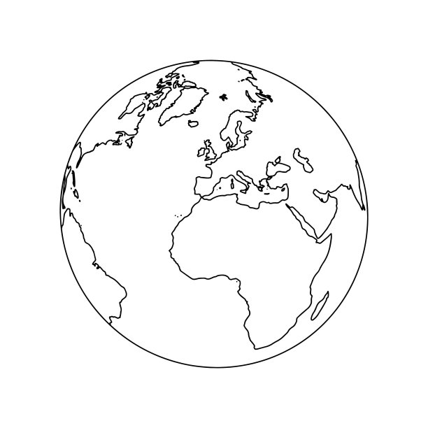 线性地球轮廓。图片下载