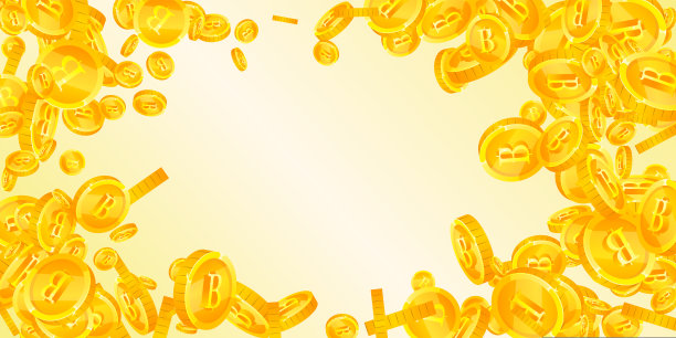 泰铢硬币下跌。金分散有彩虹图片下载