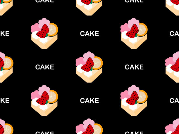 蛋糕无缝模式的黑色背景图片下载