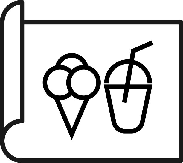 艺术、图画、意象概念。简单的单色孤立符号。可编辑的中风。矢量线图标的冰淇淋和夏季鸡尾酒在纸上图片下载