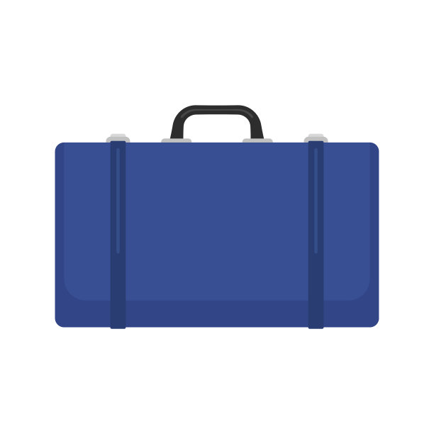 大行李箱图标。彩色剪影。正面的看法。矢量简单的平面图形插图。孤立的物体在白色背景上。隔离。图片下载