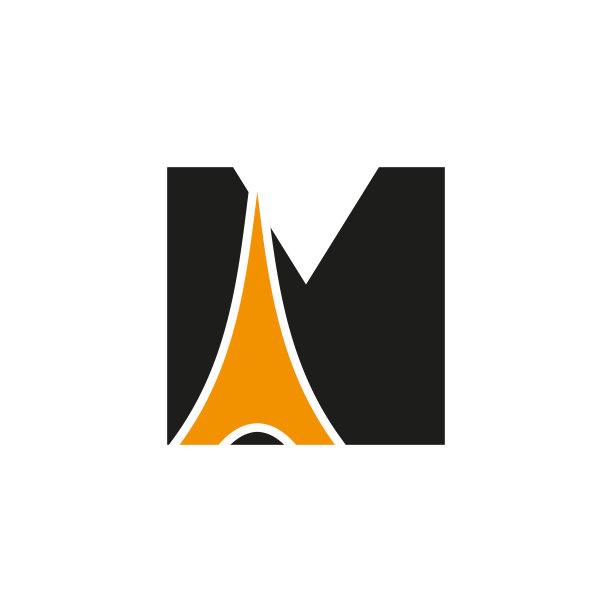 初始最小字母M巴黎标志向量符号在白色背景图片下载