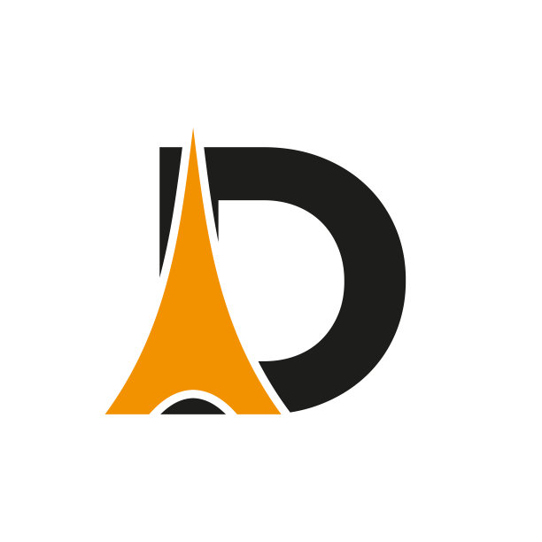 初始最小字母D巴黎标志向量符号在白色背景图片下载