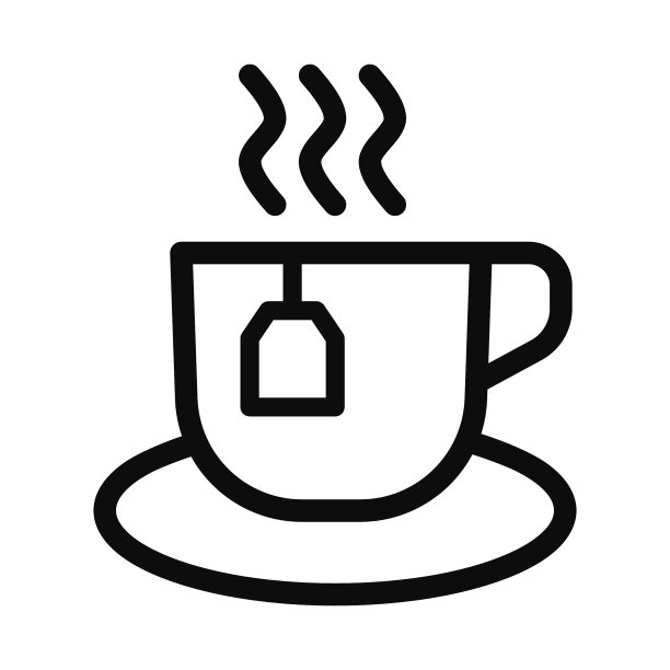 热茶矢量黑线图标孤立图片下载