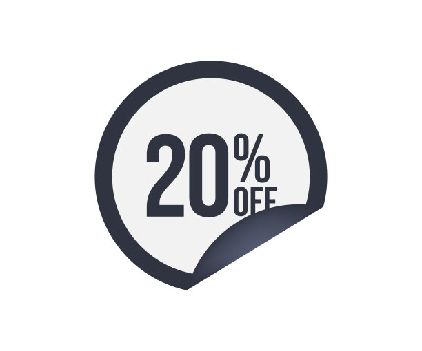 20%折扣横幅设计优惠券模板图片下载