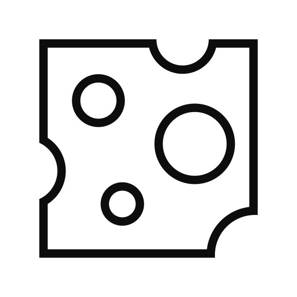 奶酪矢量黑线图标孤立图片下载