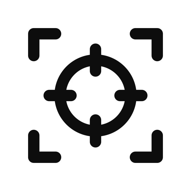 焦点目标矢量黑线图标隔离图片下载