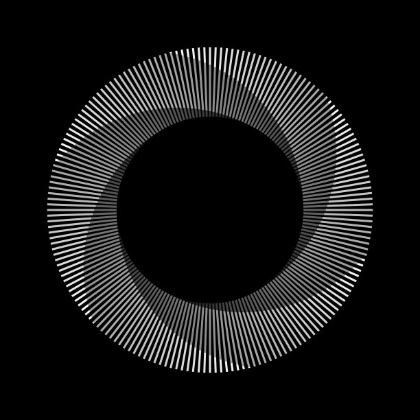 用过渡线元素从白圈到黑圈。抽象几何艺术线条背景。莫比乌斯带的效果。图片下载