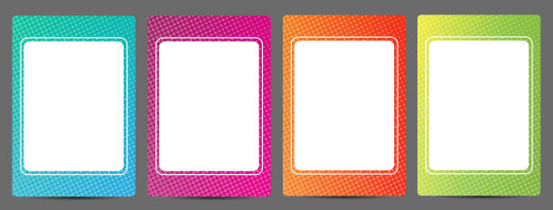 颜色梯度和半色调图案纹理上的卡框设置图片下载