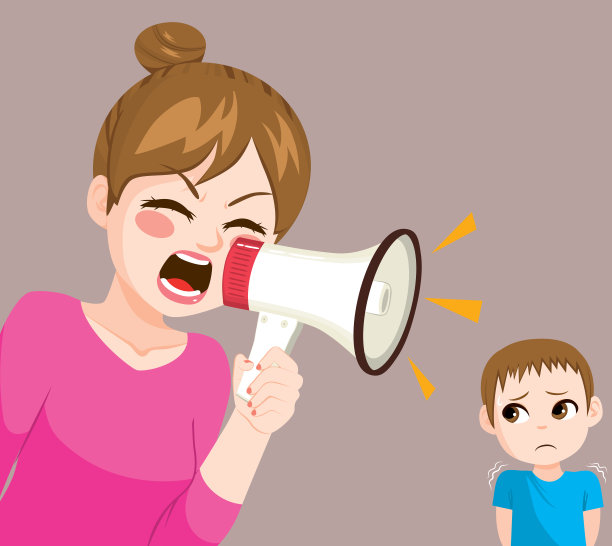愤怒的妈妈大喊的小孩图片下载