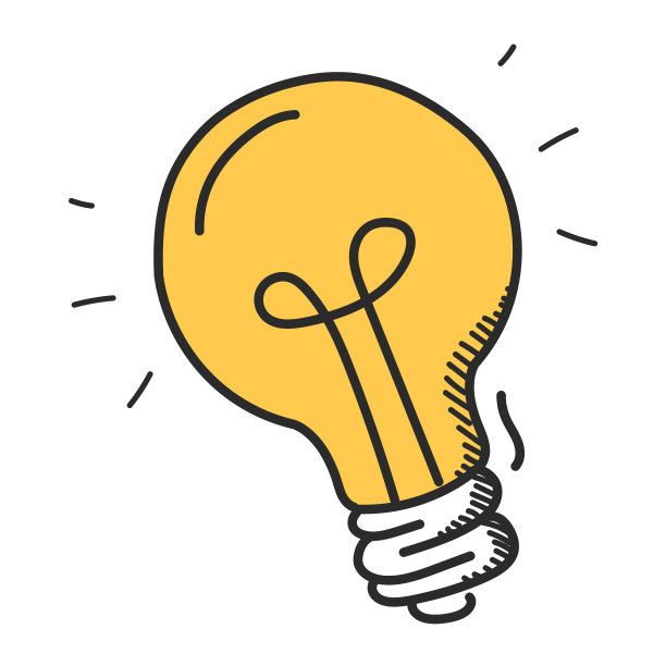 涂鸦灯泡矢量隔离。闪闪发光的灯图片下载