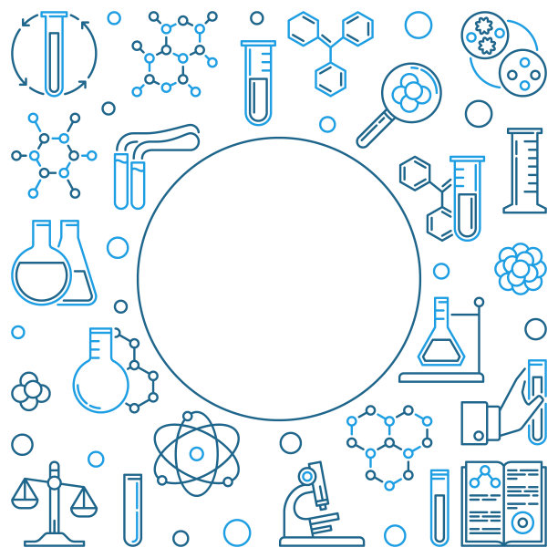 框架与化学线创意图标。矢量图图片下载