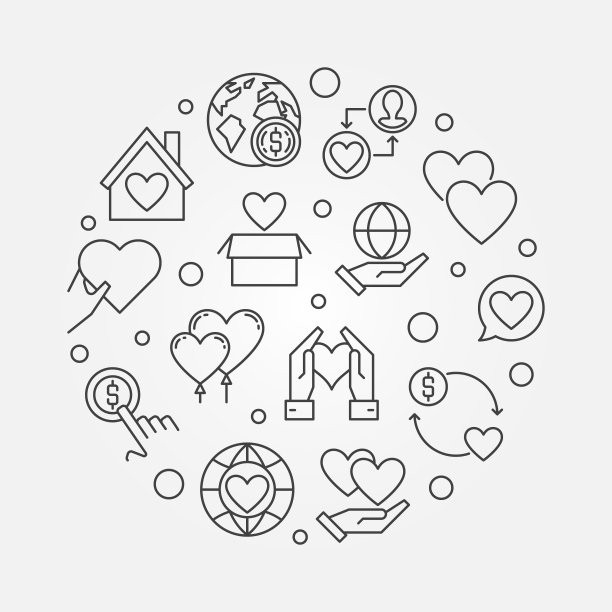 慈善圆形矢量概念概述说明图片下载