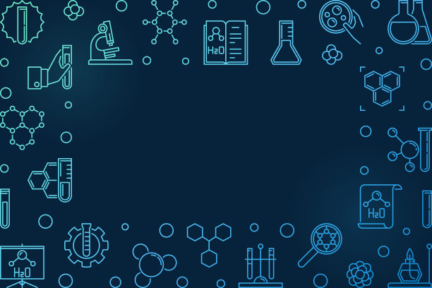 化学矢量蓝线横条幅上有空白图片下载