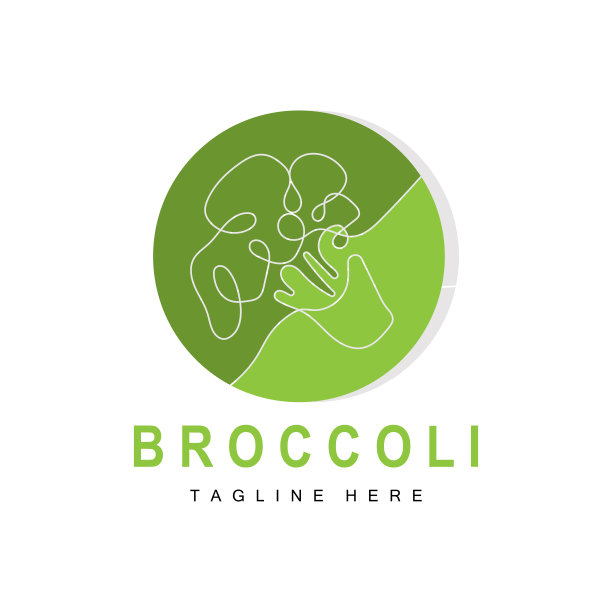 采购产品西兰花标志设计，绿色蔬菜矢量，西兰花墙纸，蔬菜超市插图花园产品品牌图片下载