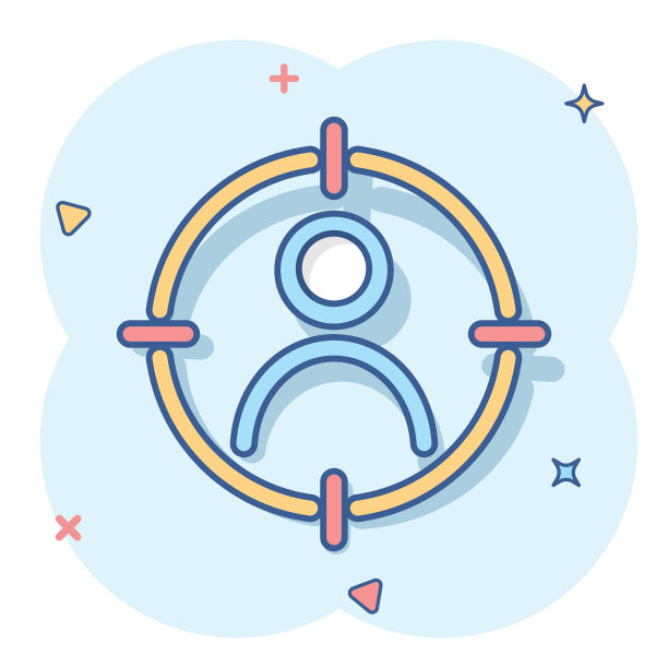 矢量卡通的目标受众是漫画风格的图标。营销目标战略概念图解象形图。旨在探讨人们对水花效应的概念。图片下载