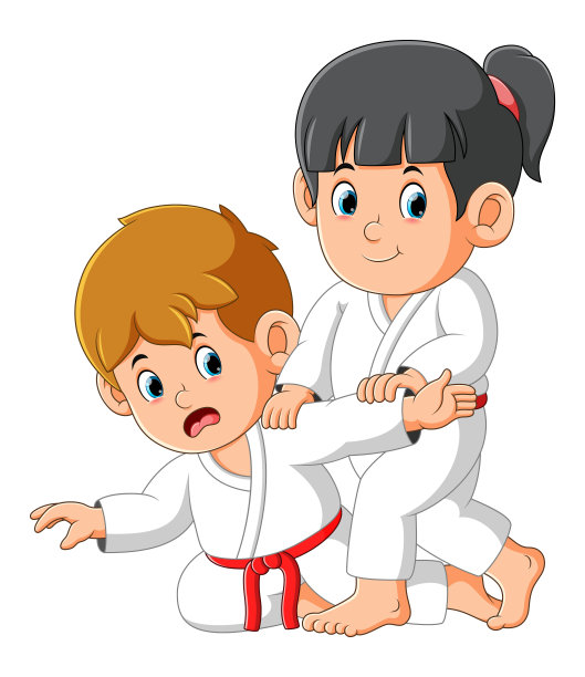 这对空手道夫妇正在练习一些击败敌人的技巧图片下载