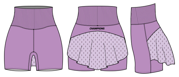 女性跑步trail紧身短裤与端庄裙子球衣设计平素描时尚插图为女孩和女士，端庄短裤概念与前面和后面的观点跟踪活动穿。图片下载