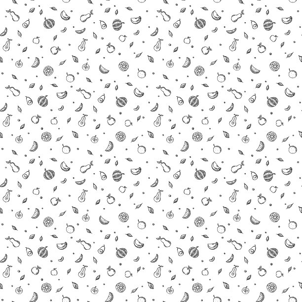 无缝的水果图案。用水果图标涂鸦背景。水果的背景图片下载