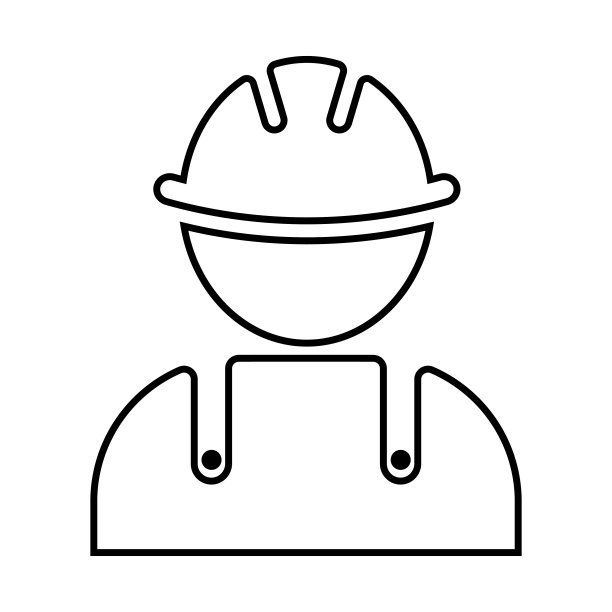 建筑工人矢量线图标图片下载