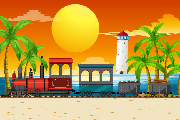 户外场景与蒸汽机车火车图片下载